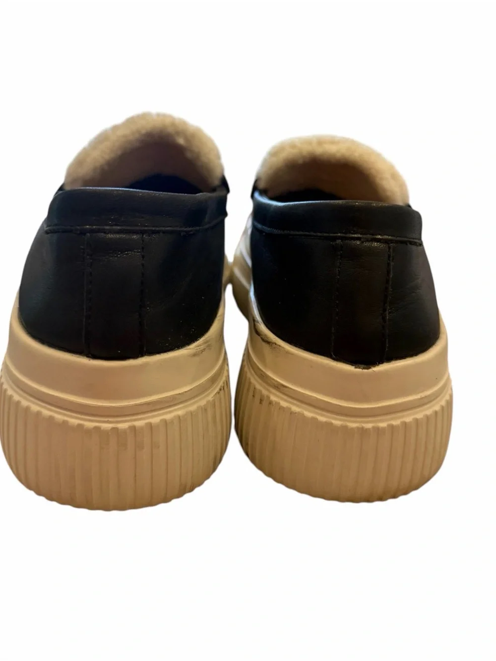 J/ Slides | Women’s Willy Leather Loafer Black and White Platform